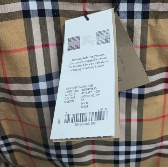 BURBERRY Vintage Check Trench Coat – Women’s Size 10 – BRAND NEW - Picture 8 of 10